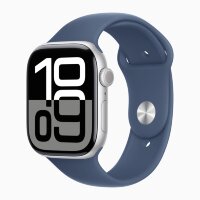 Apple Watch Series 10 42mm, Silver Aluminum Case with Sport Band - Denim