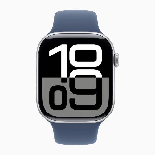 Apple Watch Series 10 42mm, Silver Aluminum Case with Sport Band - Denim