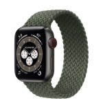 Apple Watch Edition Series 6 Titanium Space Black 40mm, плетёный монобраслет "зелёные холмы"
