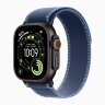 Apple Watch Ultra 3 49mm Black Titanium Case with Blue/Bright Blue Trail Loop (S/M)