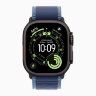 Apple Watch Ultra 3 49mm Black Titanium Case with Blue/Bright Blue Trail Loop (S/M)