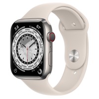 Apple Watch Series 7 45 мм, Титановые, спортивный ремешок «Сияющая звезда»