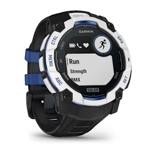 Умные часы Garmin Instinct 3 50mm, Solar, Whitestone, Black/Bolt Blue Band