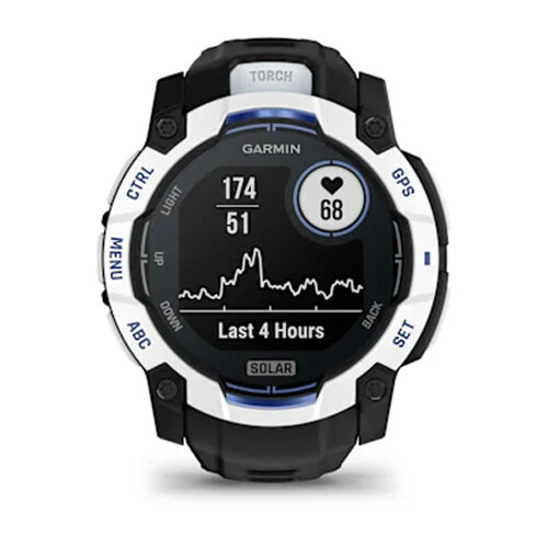 Умные часы Garmin Instinct 3 50mm, Solar, Whitestone, Black/Bolt Blue Band