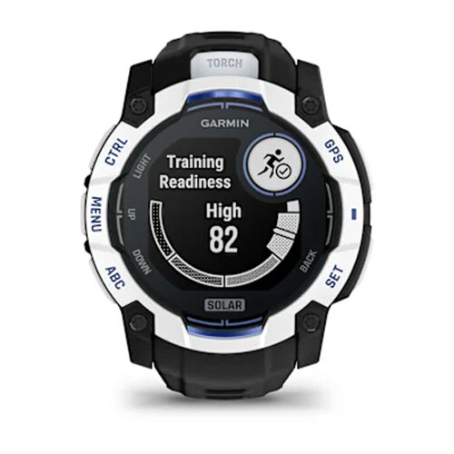 Умные часы Garmin Instinct 3 50mm, Solar, Whitestone, Black/Bolt Blue Band