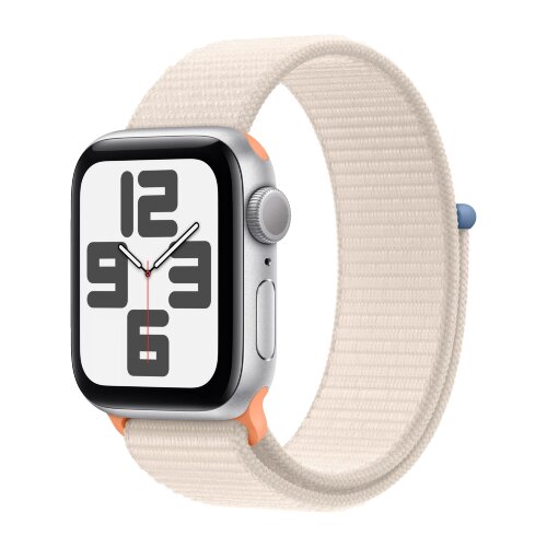 Apple Watch SE (2023) 44mm, Silver Aluminum Case with Sport Loop - Starlight (Бежевый)