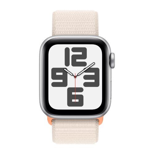 Apple Watch SE (2023) 44mm, Silver Aluminum Case with Sport Loop - Starlight (Бежевый)