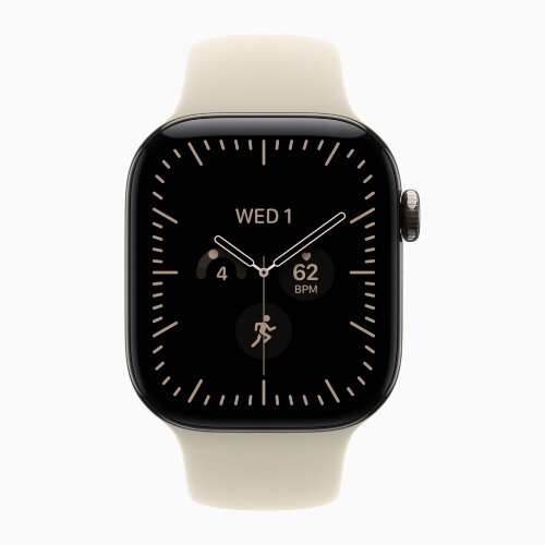 Apple Watch Series 12 46mm, Natural Titanium Case with Sport Band - Sand