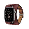 Ремешок Hermes для Apple Watch 42mm Attelage En Selle — бордово-красный (Rouge H)