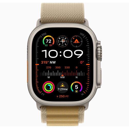 Apple Watch Ultra 2 49mm Titanium Case with Tan Alpine Loop (Medium)
