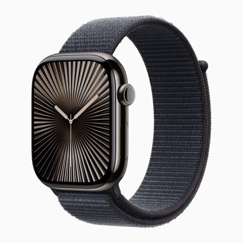 Apple Watch Series 10 46mm, Slate Titanium Case with Sport Loop - Ink