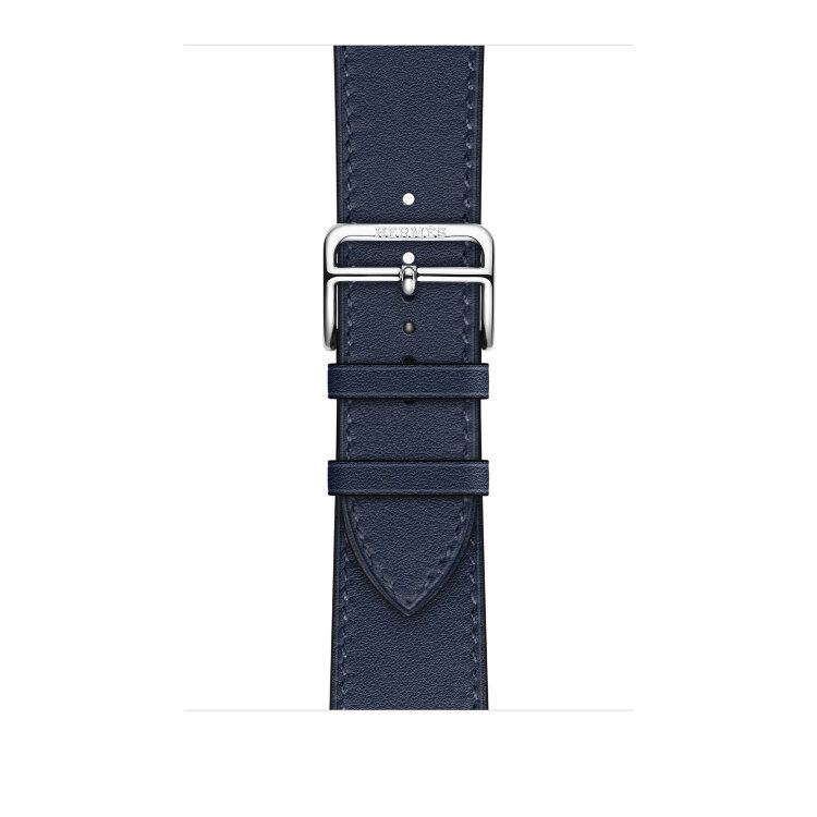 Ремешок Hermès Single Tour из кожи Swift 46mm для Apple Watch - Синий (Navy)