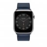 Ремешок Hermès Single Tour из кожи Swift 45mm для Apple Watch - Синий (Navy)