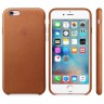 Чехол кожаный для iPhone 6s Золотисто-коричневый