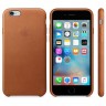 Чехол кожаный для iPhone 6s Золотисто-коричневый