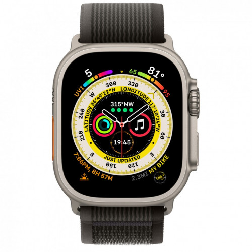 Apple Watch Ultra 2 49mm Titanium Case with Black/Gray Trail Loop (M/L)