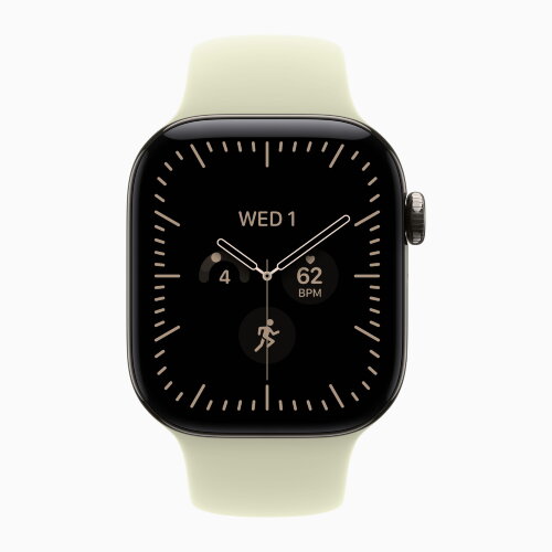 Apple Watch Series 12 46mm, Natural Titanium Case with Sport Band - Pale Succulent