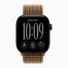 Apple Watch Series 12 46mm, Black Aluminum Case with Sport Loop - Light Umber Plaid
