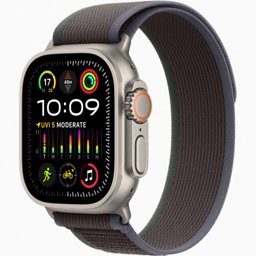 Apple Watch Ultra 3 49mm Titanium Case with Blue/Black Trail Loop (M/L)