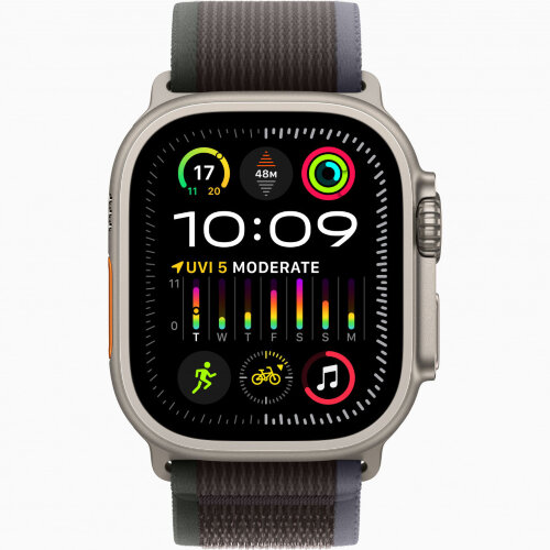 Apple Watch Ultra 3 49mm Titanium Case with Blue/Black Trail Loop (M/L)