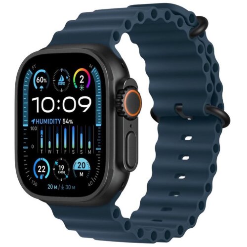 Apple Watch Ultra 3 49mm Black Titanium Case with Blue Ocean Band