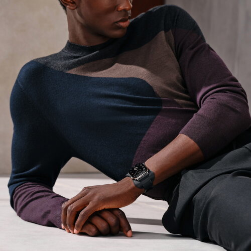 Ремешок Hermes для Apple Watch 46mm En Selle — черный (Noir)