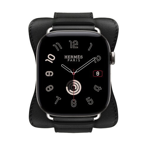 Ремешок Hermes для Apple Watch 46mm En Selle — черный (Noir)
