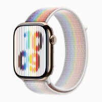 Apple Watch Series 10 46mm, Gold Stainless Steel Case with Sport Loop - Pride Edition