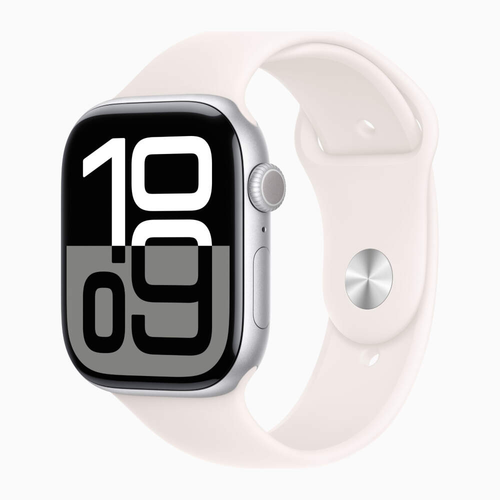 Apple Watch 10 Silver Aluminum 42mm Light Blush band