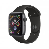 Apple Watch series 5, 44 мм GPS, алюминий "серый космос", черный спортивный ремешок