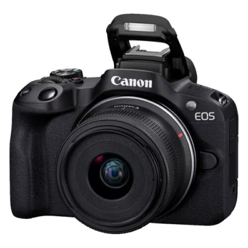 Canon EOS R50 Mirrorless Camera, Black + RF-S 18-45mm F4.5-6.3 IS STM Lens + Backpack + SD Card + Spare Battery