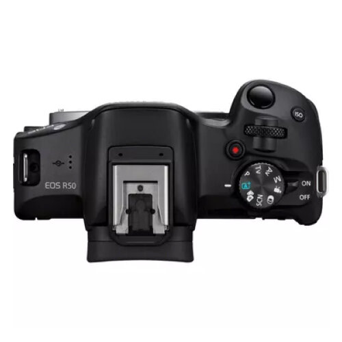 Canon EOS R50 Mirrorless Camera, Black + RF-S 18-45mm F4.5-6.3 IS STM Lens + Backpack + SD Card + Spare Battery
