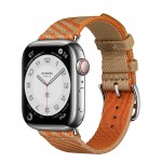 Apple Watch Series 7 Hermes 41 мм с нейлоновым ремешком бежевый / апельсиновый