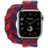 Apple Watch Hermes Series 11 42mm, двойной ремешок из трикотажа красный