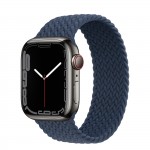 Apple Watch Series 7 41 мм, Graphite Stainless Steel, плетеный монобраслет «Синий омут»