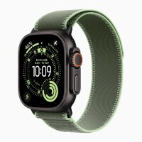 Apple Watch Ultra 3 49mm Black Titanium Case with Green/Neon Trail Loop (S/M)