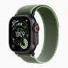 Apple Watch Ultra 3 49mm Black Titanium Case with Green/Neon Trail Loop (S/M)