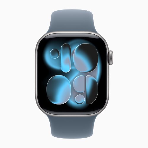 Apple Watch Series 11 46mm, Space Gray Aluminum Case with Sport Band - Anchor Blue