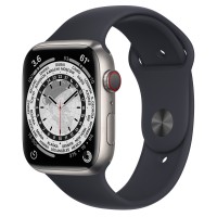 Apple Watch Series 7 45 мм, Титановые, спортивный ремешок «Тёмная ночь»