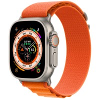 Apple Watch Ultra 49mm Titanium Case with Orange Alpine Loop (Medium)