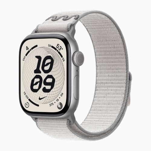 Apple Watch Series 11 46mm, Space Gray Aluminum Case with Nike Sport Loop - Veiled Grey