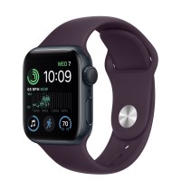 Apple Watch SE (2022) 40mm, Midnight Aluminum Case with Sport Band - Elderberry
