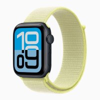 Apple Watch SE 3 40mm, Midnight Aluminum Case with Sport Loop - Neon Yellow