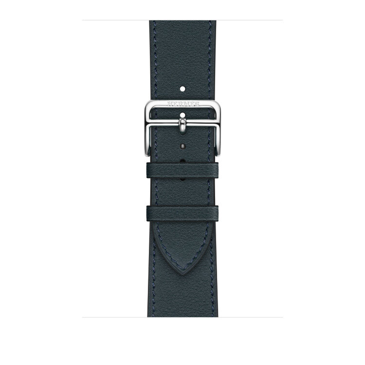 Ремешок Hermès Single Tour из кожи Swift 46mm для Apple Watch - Зеленый (Vert Russeau)