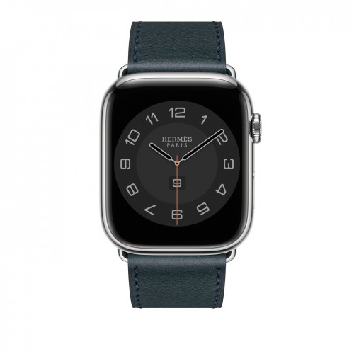 Ремешок Hermès Single Tour из кожи Swift 46mm для Apple Watch - Зеленый (Vert Russeau)