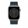 Ремешок Hermès Single Tour из кожи Swift 45mm для Apple Watch - Зеленый (Vert Russeau)