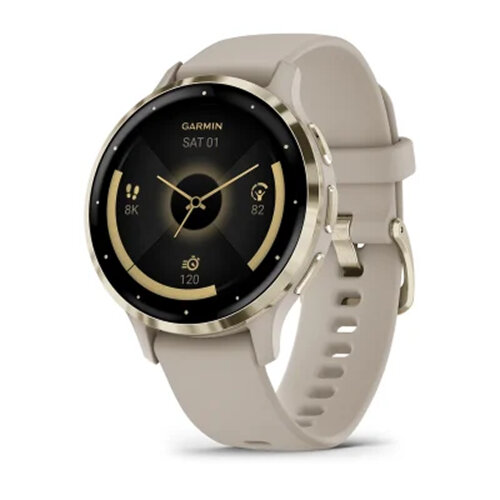 Умные часы Garmin Venu 3S 41mm Soft Gold Stainless Steel Bezel French Gray Case Silicone Band