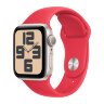 Apple Watch SE (2023) 44mm, Starlight Aluminum Case with Sport Band - Red (Красный)