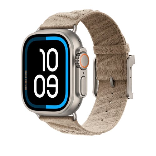Ремешок Hermès для Apple Watch Ultra 49mm En Mer — светло-бежевый (Argile)