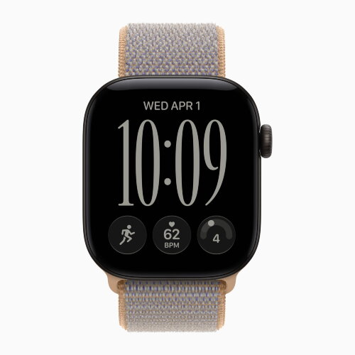 Apple Watch Series 12 46mm, Black Aluminum Case with Sport Loop - Chambray Blue